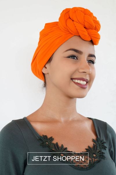 Kopftuch Seide in Orange