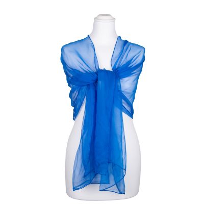 Schultertuch aus Seide in Blau