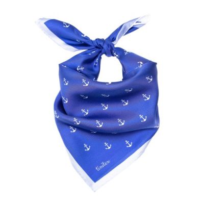 blaues Nickituch mit Ankern